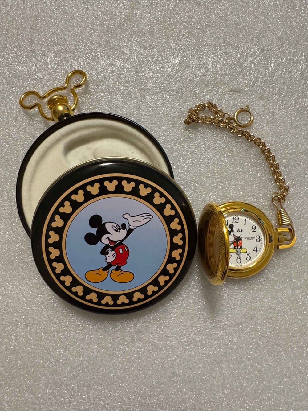 Disney Vintage Mickey Mouse Pocket Watch EUC New Battery